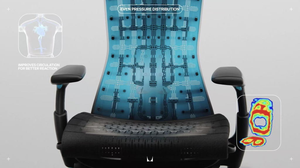 Регулировка глубины сиденья Herman Miller Embody Gaming