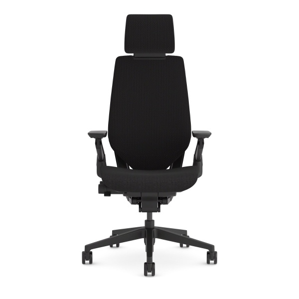 Кресло Steelcase Gesture Onyx / Рlаtinum Меtаlliс с подголовником